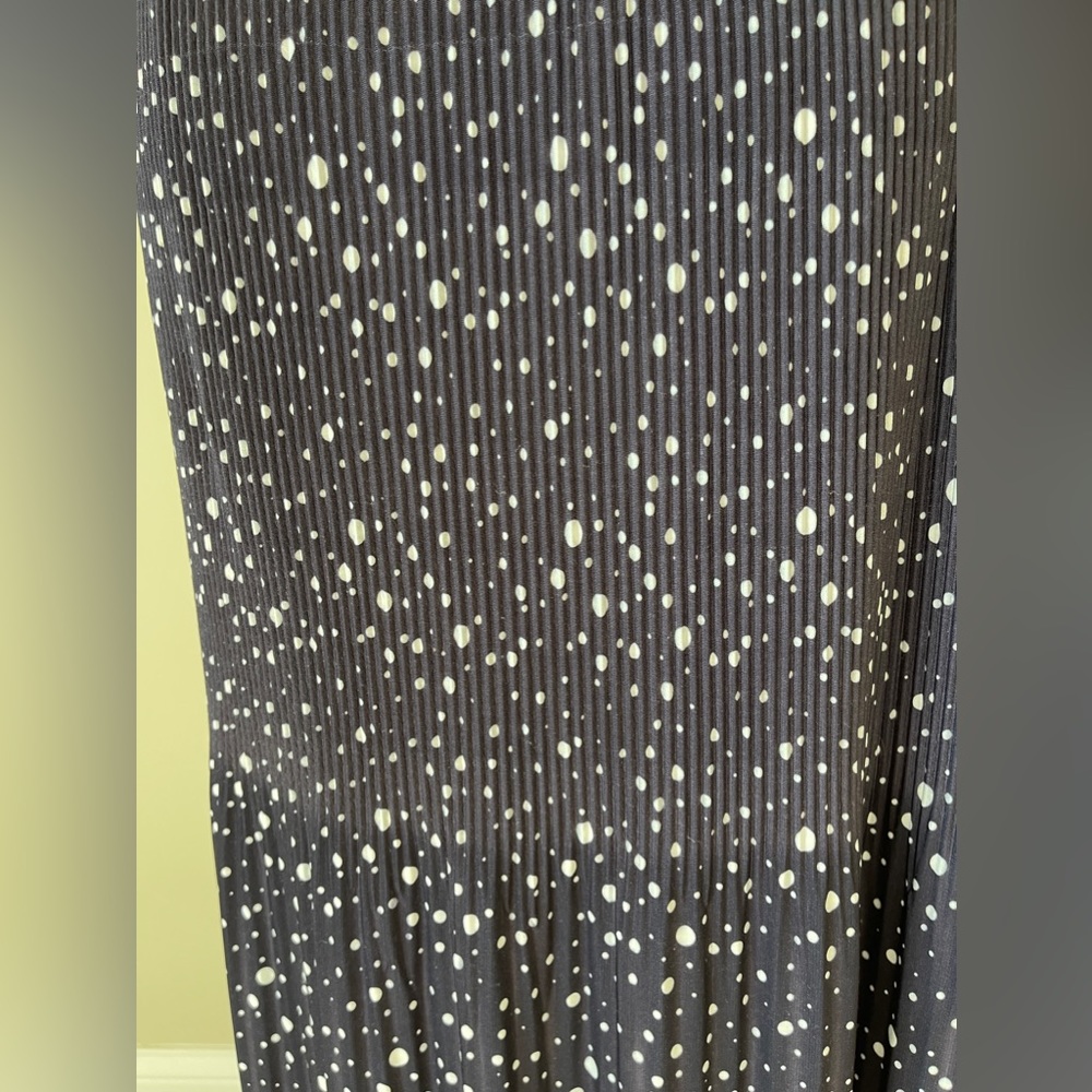 Punt o Roma Blue & While Elastic Waist Long Pleated Maxi Casual Skirt EUC - Picture 3 of 7